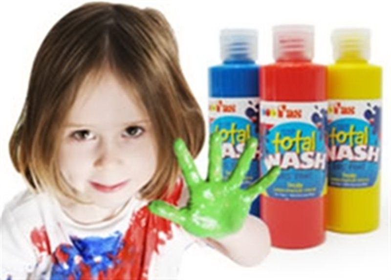 FAS ชุด Total Wash Kid’s Paint 250 ml 3สี พร้อมลูกกลิ้งฟองน้ำ พู่กัน