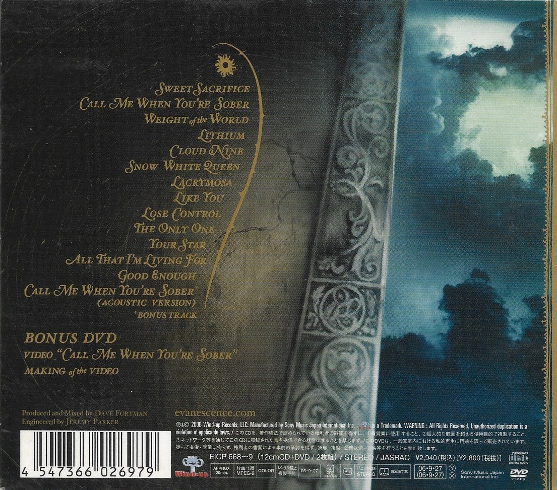 Used CD+DVD,Evanescence - The Open Door (A+)(2006)(Japan)