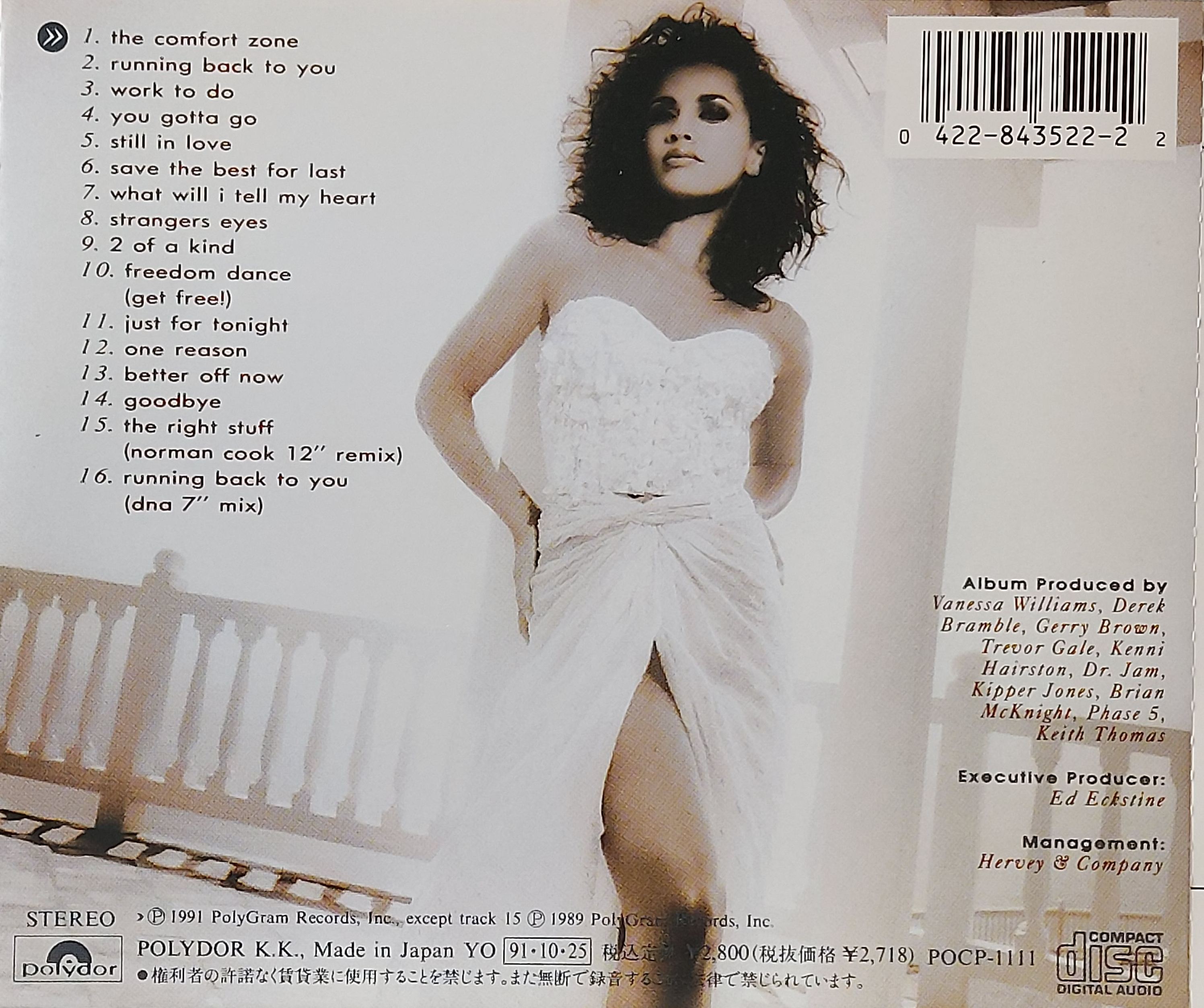 Used CD,Vanessa Williams - The Comfort Zone (A)(1991)(Japan)