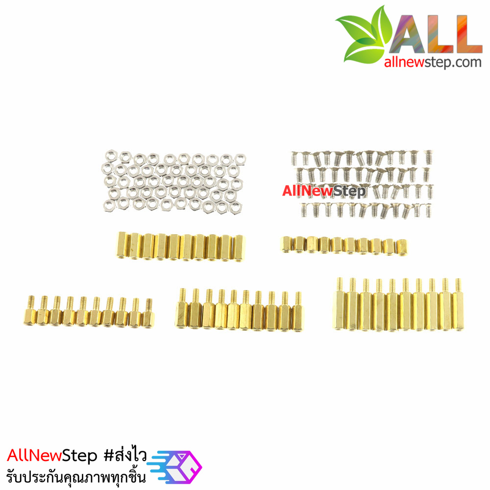 ชุดน็อต+สกรู M3 Pack Nut screw copper column 6+6 10+6 15+6 M3 nut 3x6 screw 6MM hollow 10MM hollow