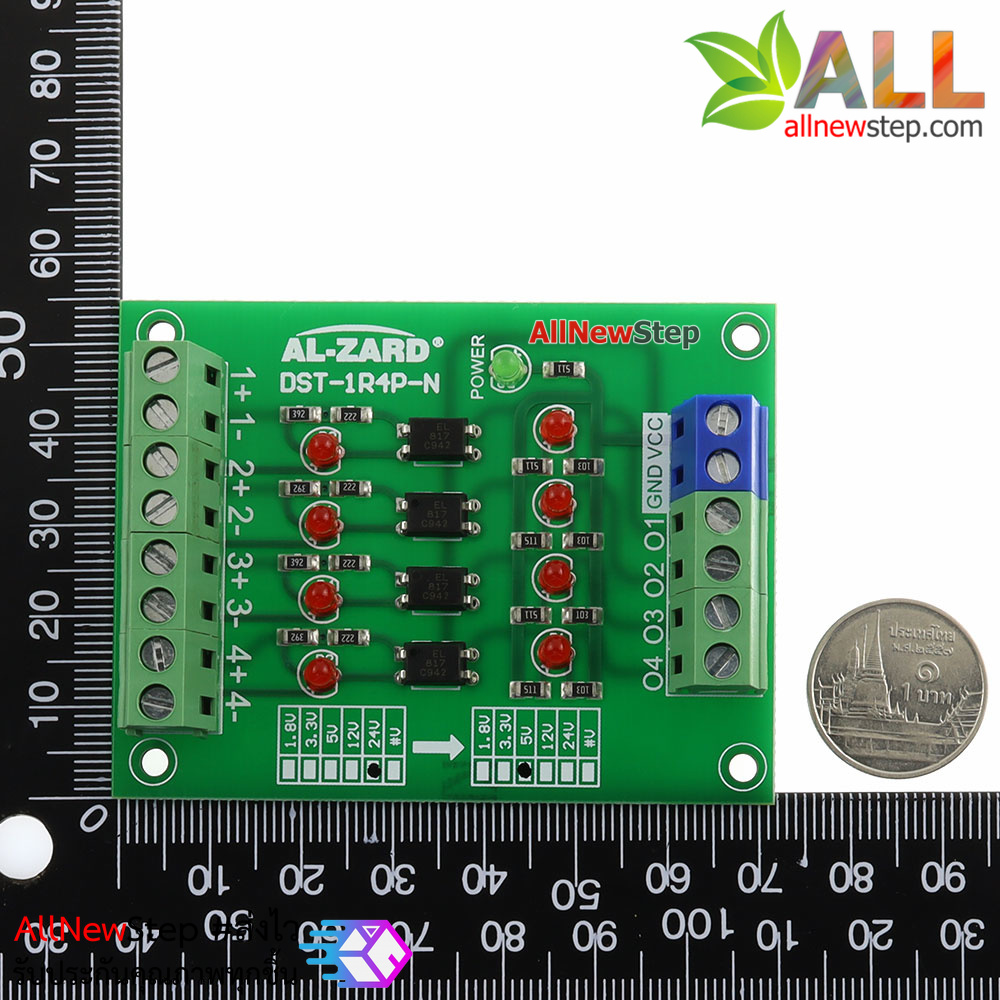 24V to 5V 4 Channel 24 to 5 Optocoupler Module PLC Signal Level Voltage Converter Board 4Bit