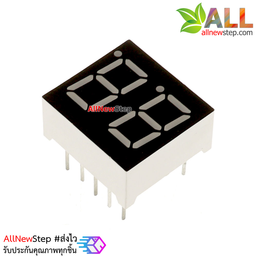 7 Segment 0.36 นิ้ว Common Cathode 2digit Red ไฟ 7 segment 0.36 2 หลัก สีแดงแบบไฟลบร่วม 3621A 3261A