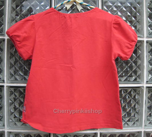 เสื้อยืด สแปนเดก สีแดง แขนตุ๊กตาน่ารัก สกรีน "Benji Girl Jeans" ยี่ห้อ Benji-Jeans