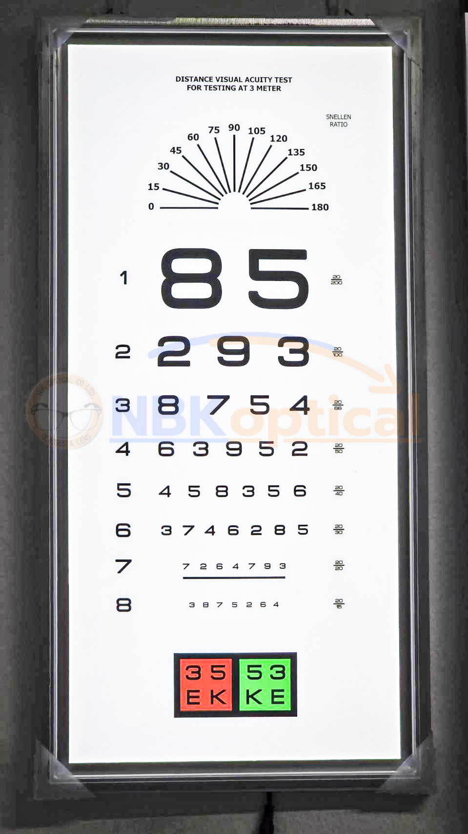 ป้ายวัดสายตามองไกล CB-031 แบบมีไฟLED ระยะ 3 เมตร พร้อมส่ง✅