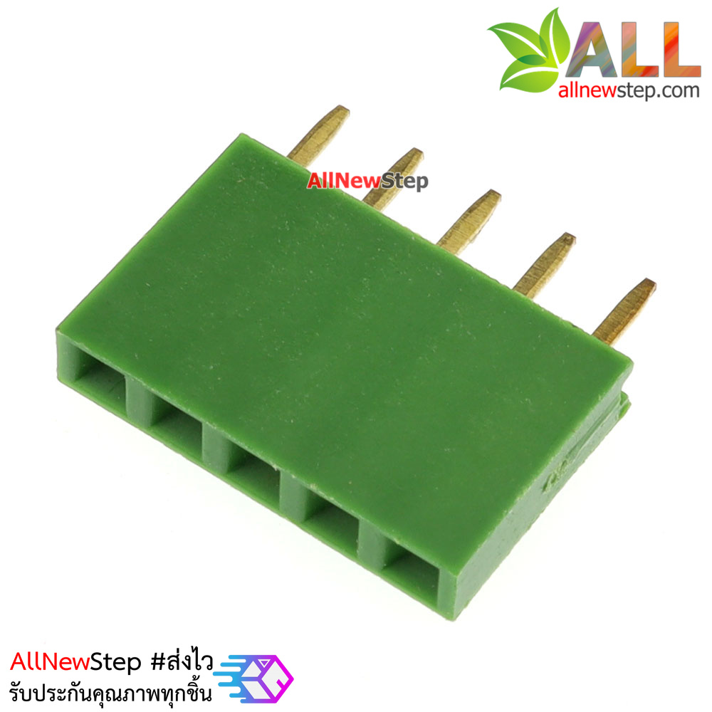 Pin header Female Header Single Row 2.54mm 5p Pin1x5 สีเขียว
