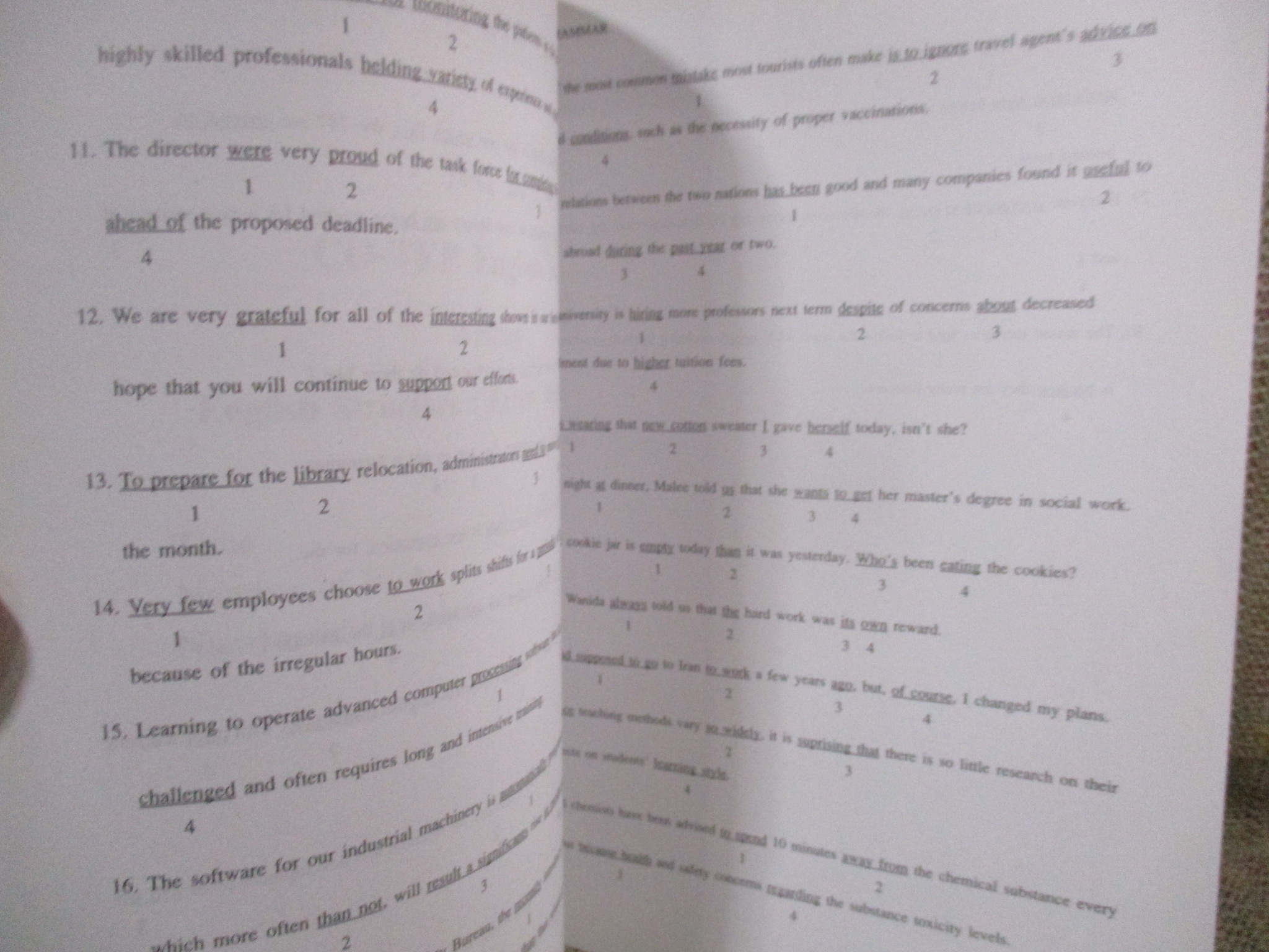 เตรียมสอบ CU-TEP GRAMMAR ERROR IDENTIFICATION / TGRE / ด้านในสะอาด ไม่มีรอยขีดเขียน /
