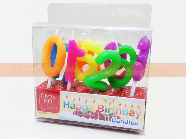 เทียนปักหน้าเค้กตัวเลข 0 - 9