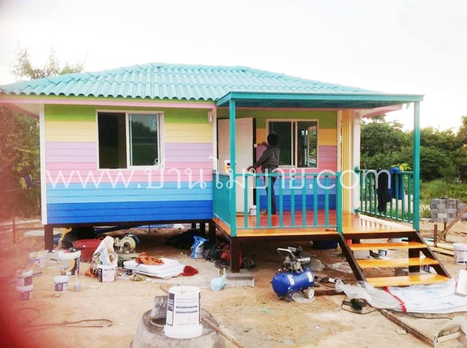 บ้านน็อคดาวน์ ขนาด 4*6 เมตร (1 ห้องนอน 1 ห้องน้ำ 1ห้องนั่งเล่น)