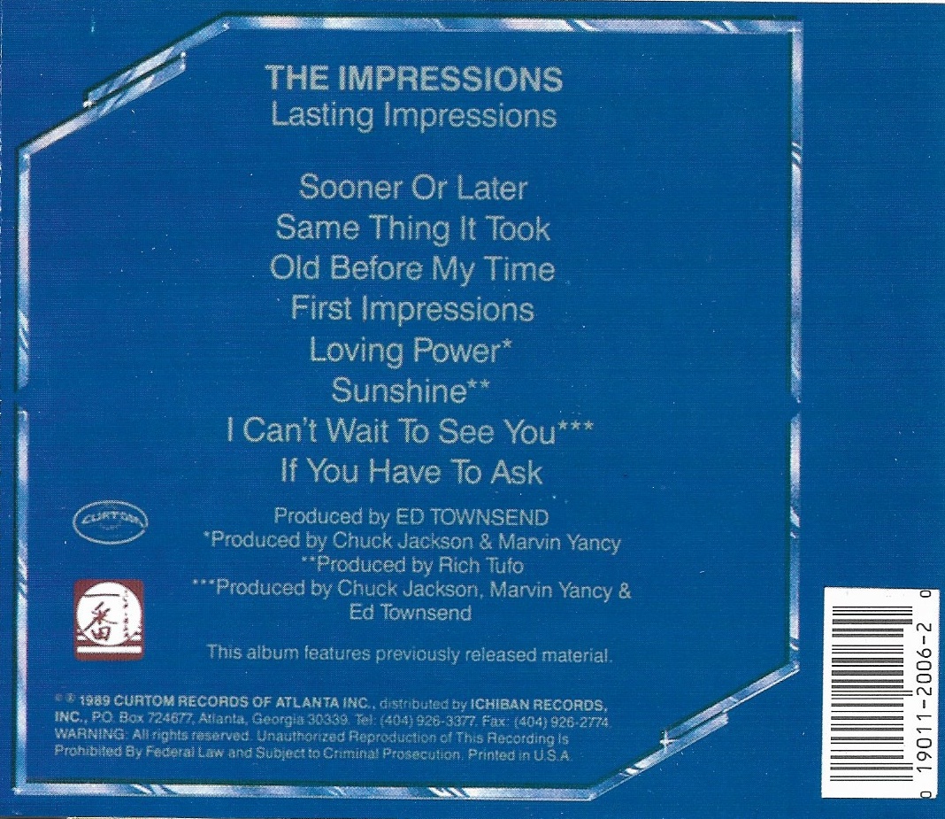 Used CD,The Impressions - Lasting Impressions (B)(1989)(USA)