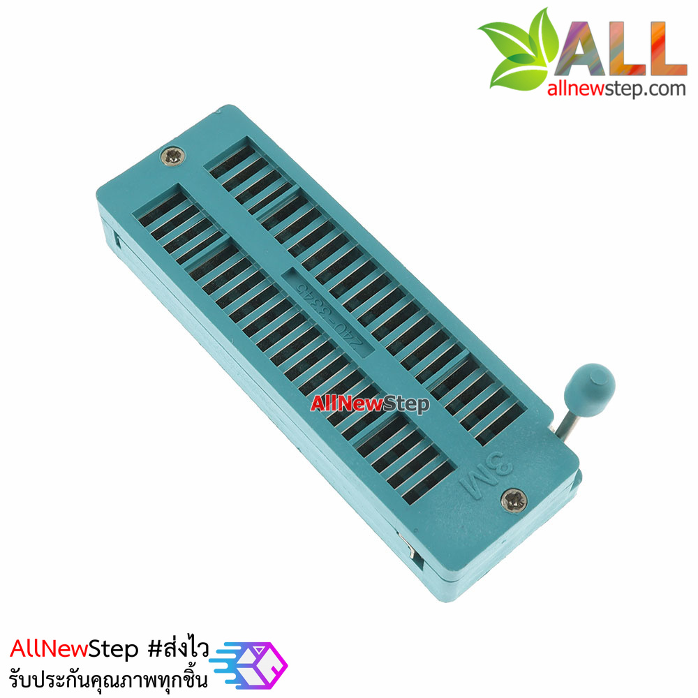 ZIF socket 40 pin ซ็อกเกต IC 40p ขาแบบแถบยาว สีเขียว