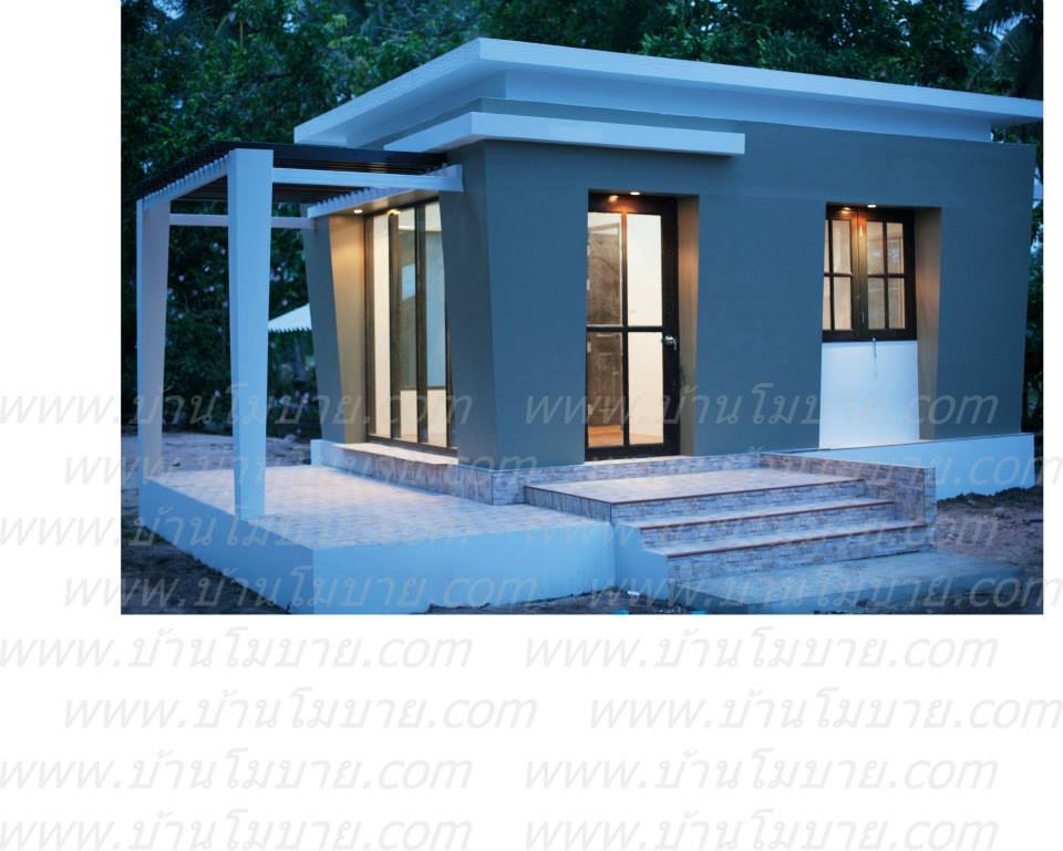 บ้านน็อคดาวน์ สไตล์ โมเดิร์น ขนาด 3.5x5.5 ม. (1 ห้องนอน 1 ห้องน้ำ 1ห้องโถง)