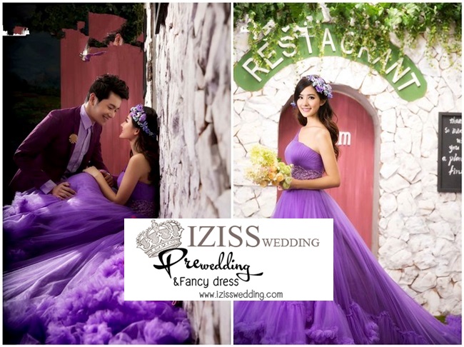 **พรีออเดอร์** PW081 ชุดถ่ายพรีเว็ดดิ้ง (pre wedding dress) ชุดแฟนตาซีชายหญิง "ธีมสีม่วง"