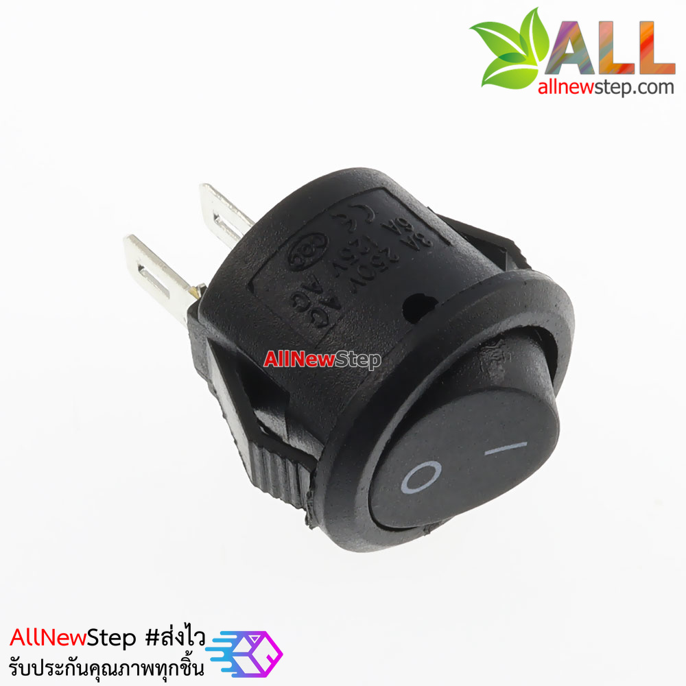 สวิตช์ KCD11 2 ขา 3A 250V เส้นผ่านศูนย์กลาง 16.5mm สีดำ