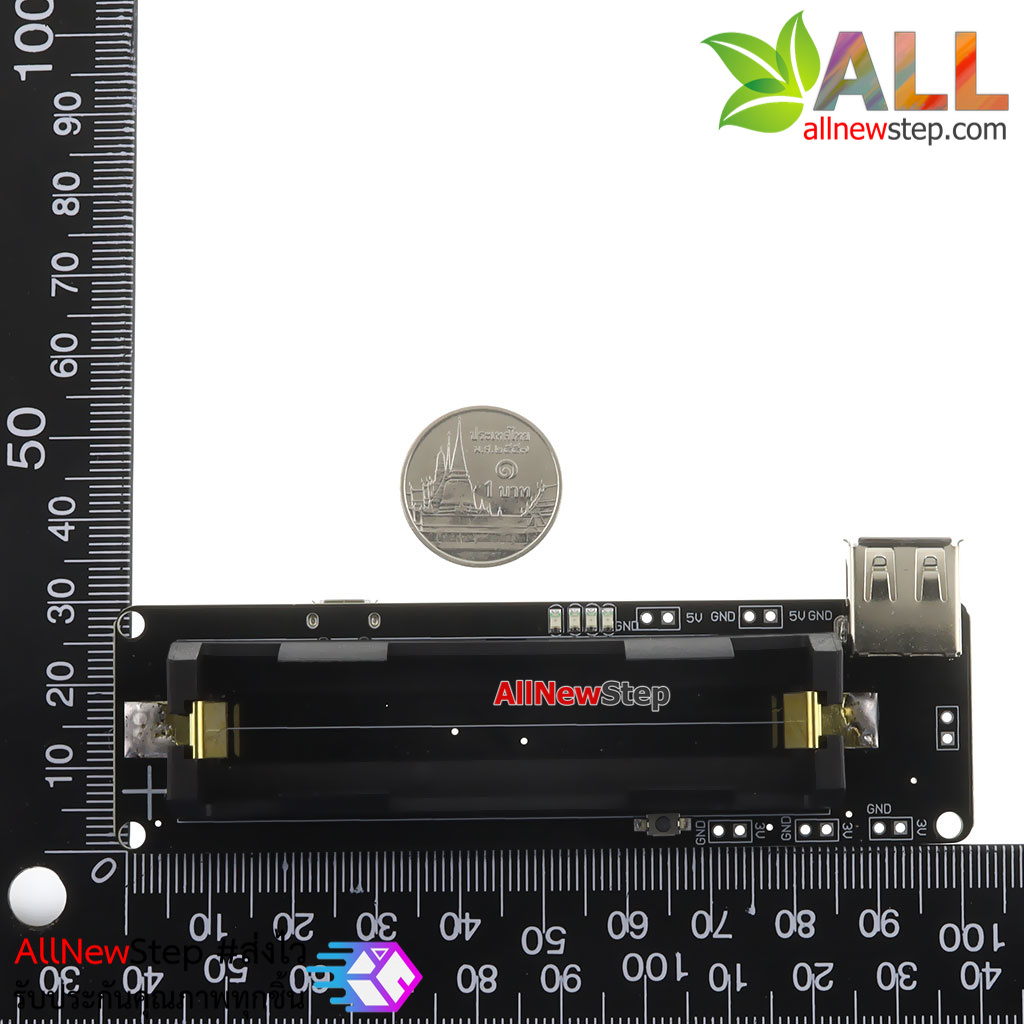 แหล่งจ่ายไฟ PowerBank สำหรับ ESP8266 / ESP32 / Arduino / Raspberry Pi 18650 Battery Shield