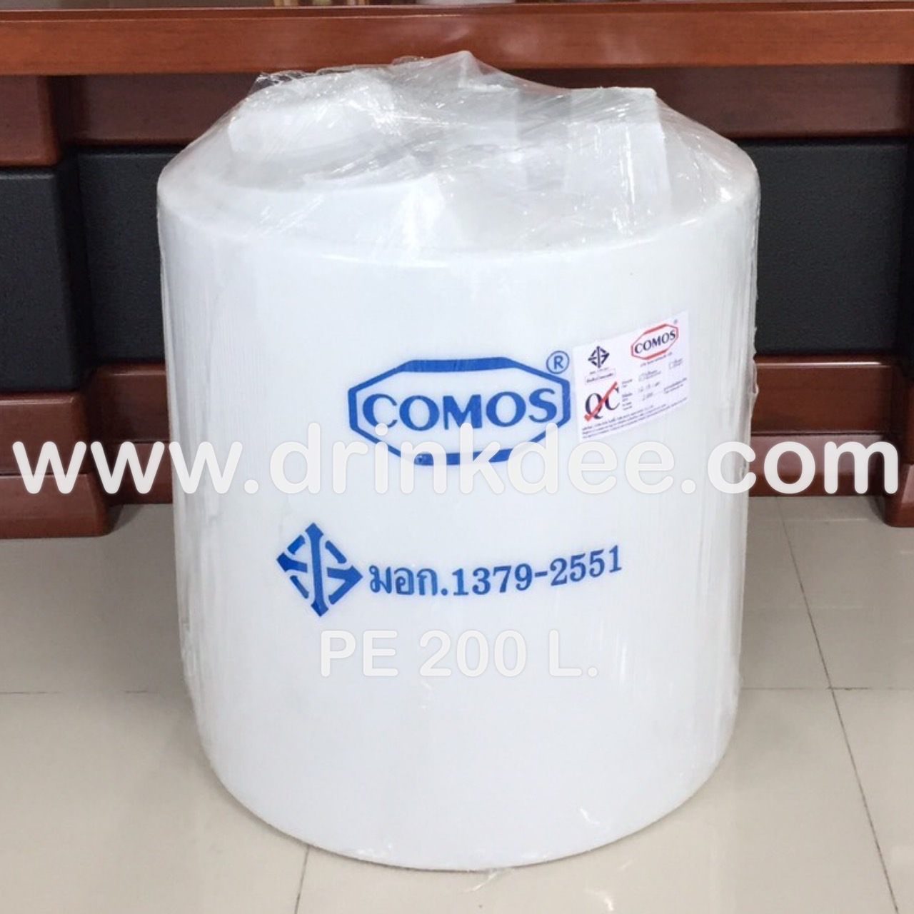 ถังบรรจุน้ำ - สารเคมี (ยี่ห้อ COMOS) 200 ลิตร
