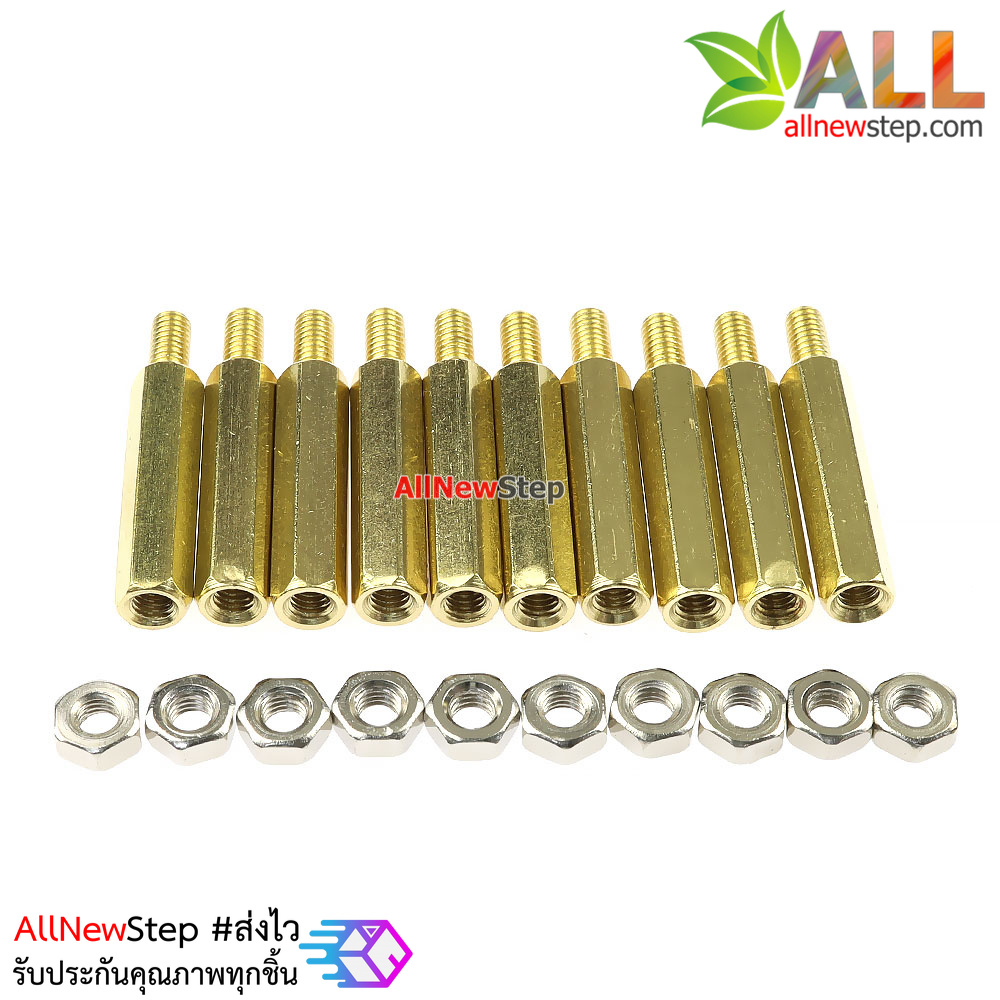 น็อตทองเหลืองตัวผู้และตัวเมีย 3mm m3 20+6mm Pillars Nut M3 10 คู่