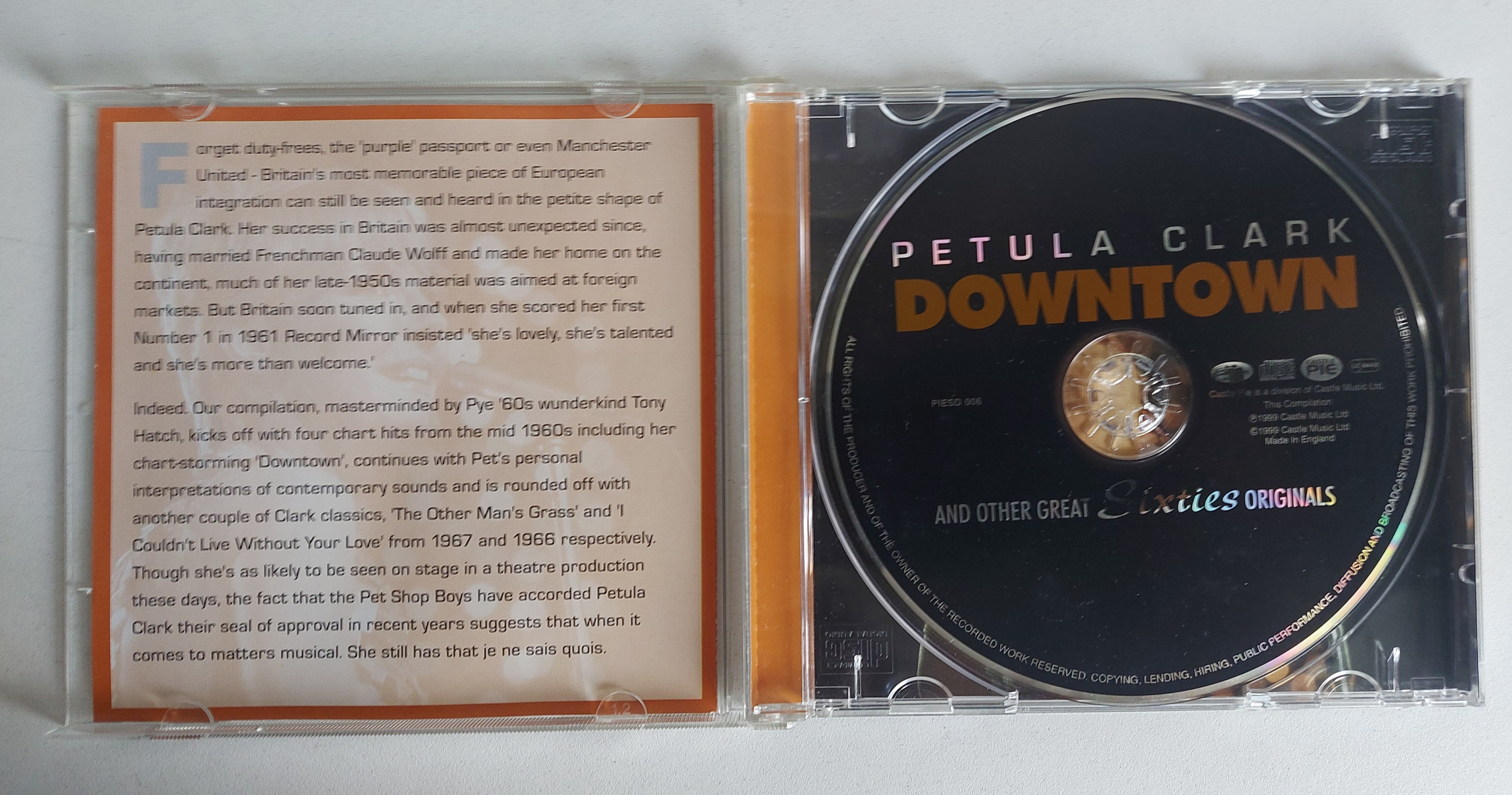 Used CD,Petula Clark - Downtown and Other Great Sixties Originals (A)(1999)(England)