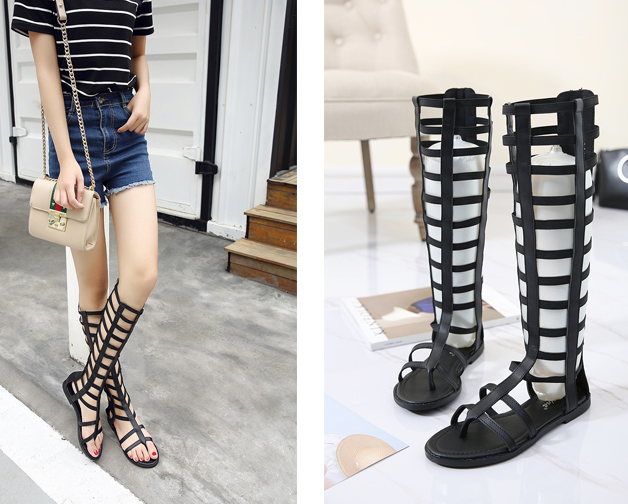 รองเท้าส้นแบน ไซต์ 35-40 สีดำ/น้ำตาล