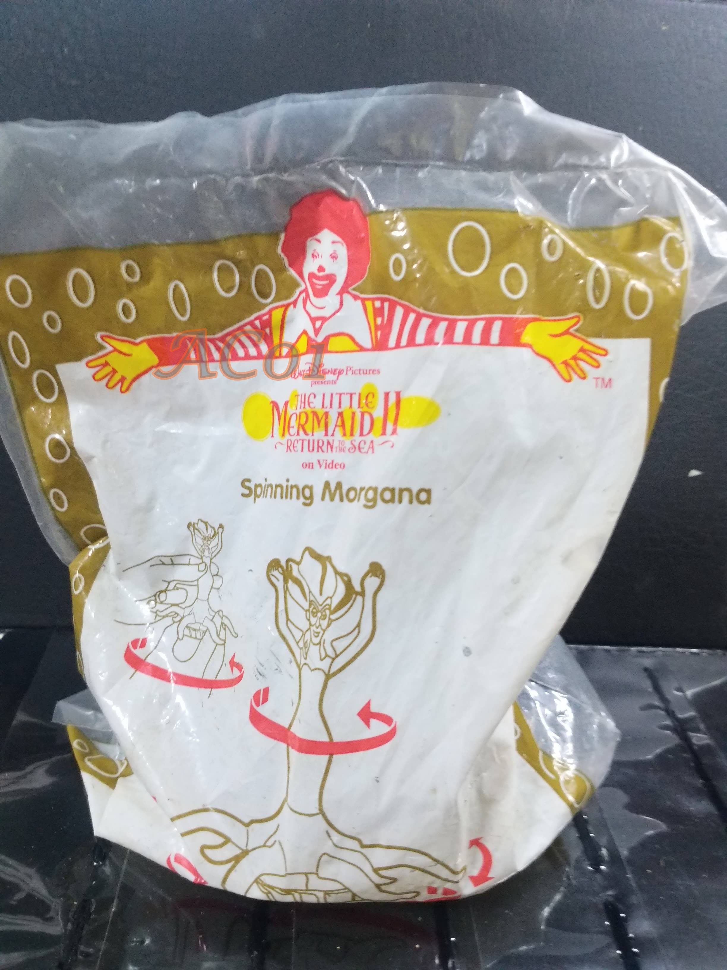 ของเล่นMcDonald's ของเล่นHappy Meal / The Little Mermaid - SPINNING MORGANA / ในถุงเดิม ไม่แกะ ถุงเก่าหน่อย เก่าเก็บ