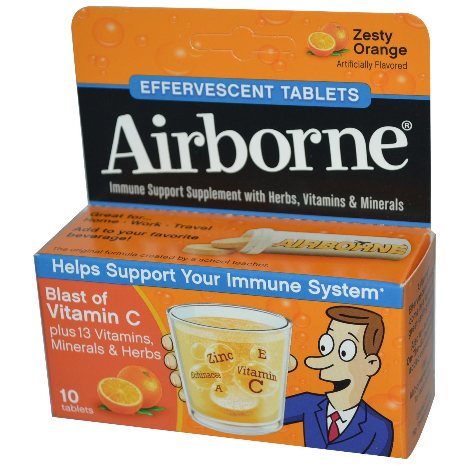 AirBorne, Blast of Vitamin C 10Tablets วิตามินซีเม็ดฟู่ จาก USA ทานป้องกันหวัดเสริมภูมิคุ้มกันทันที