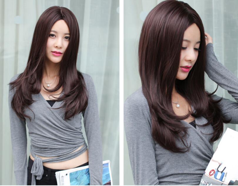 C1134 วิกผมเเสกกลางเห็นหนังศรีษะ สไลด์ปลาย