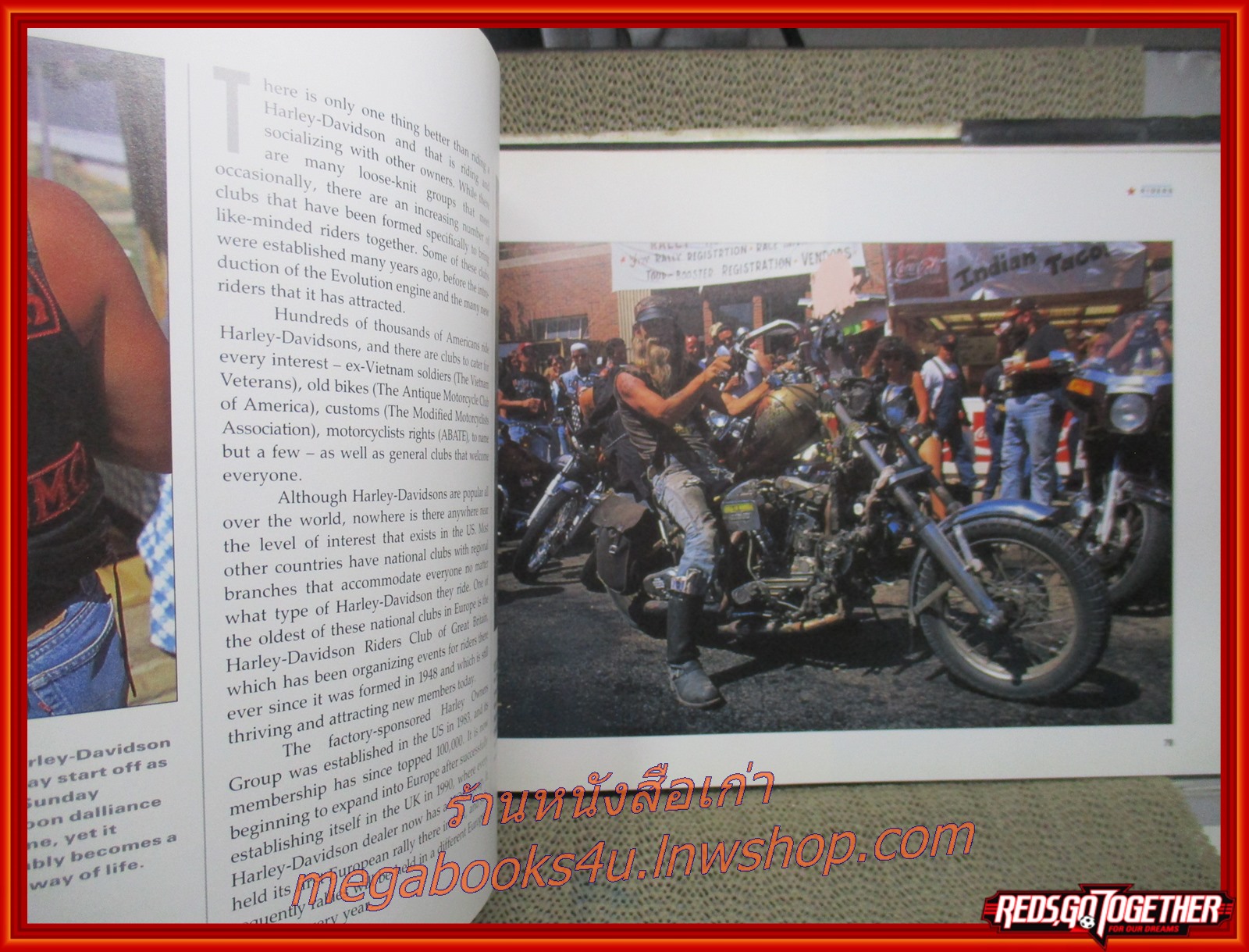 ตำนานรถ ฮาร์เล่ย์ เดวิดสัน ROLLING THUNDER THE HARLEY-DAVIDSON LEGEND ตำหนิ ปกนอกมีรอยขาดประมาณ 1 นิ้ว