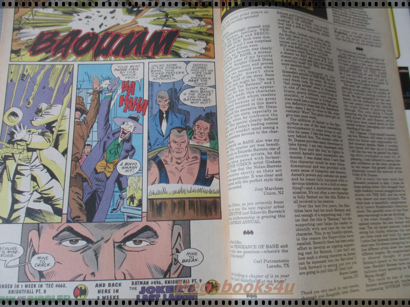 การ์ตูน DC comics การ์ตูนภาษาอังกฤษ แบทแมน BATMAN ฉบับที่ 495 ปี2536 ตอน STRANGE DEAD FELLOWS