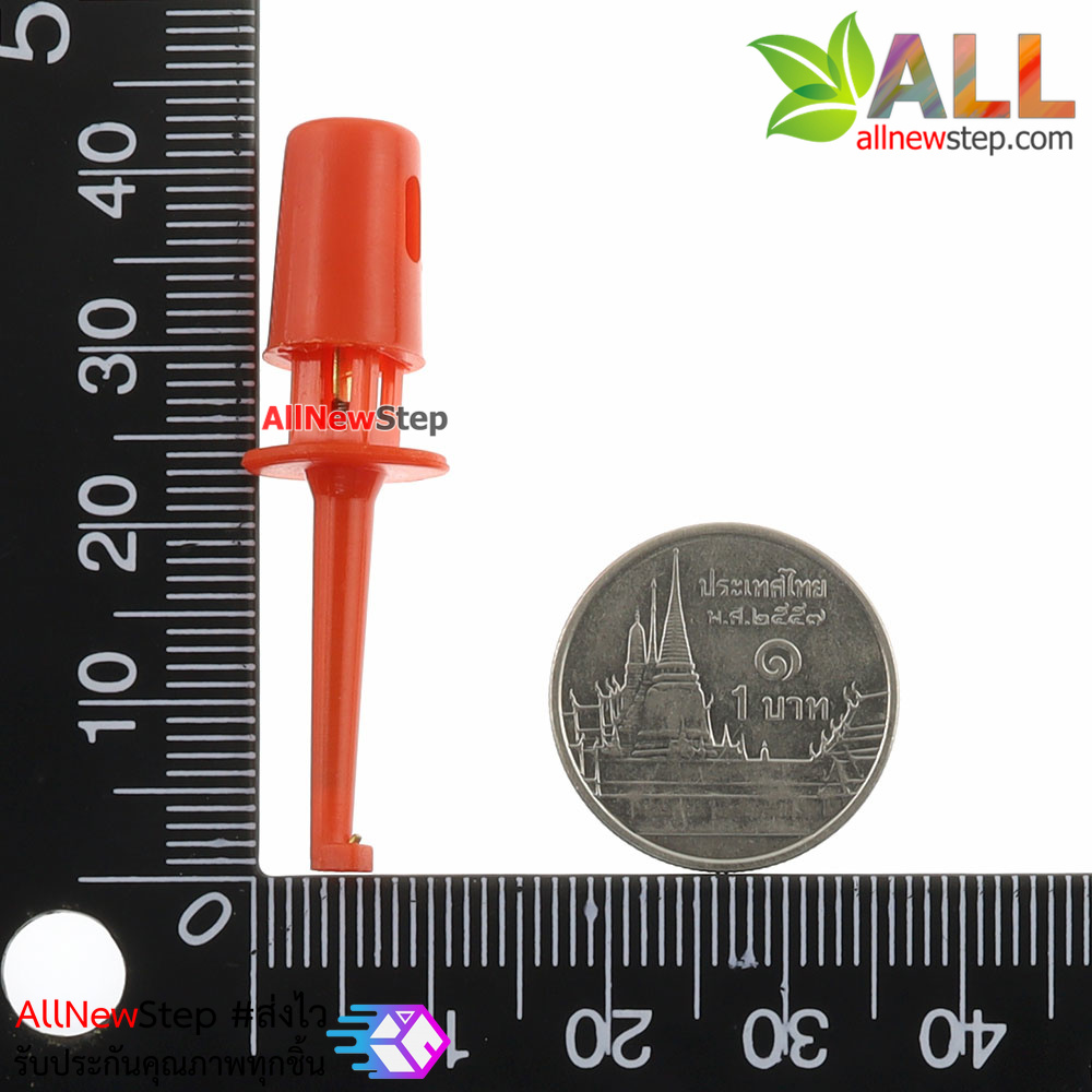 Hook test clip power test hook คลิปตะขอสายไฟทดสอบ สีแดง