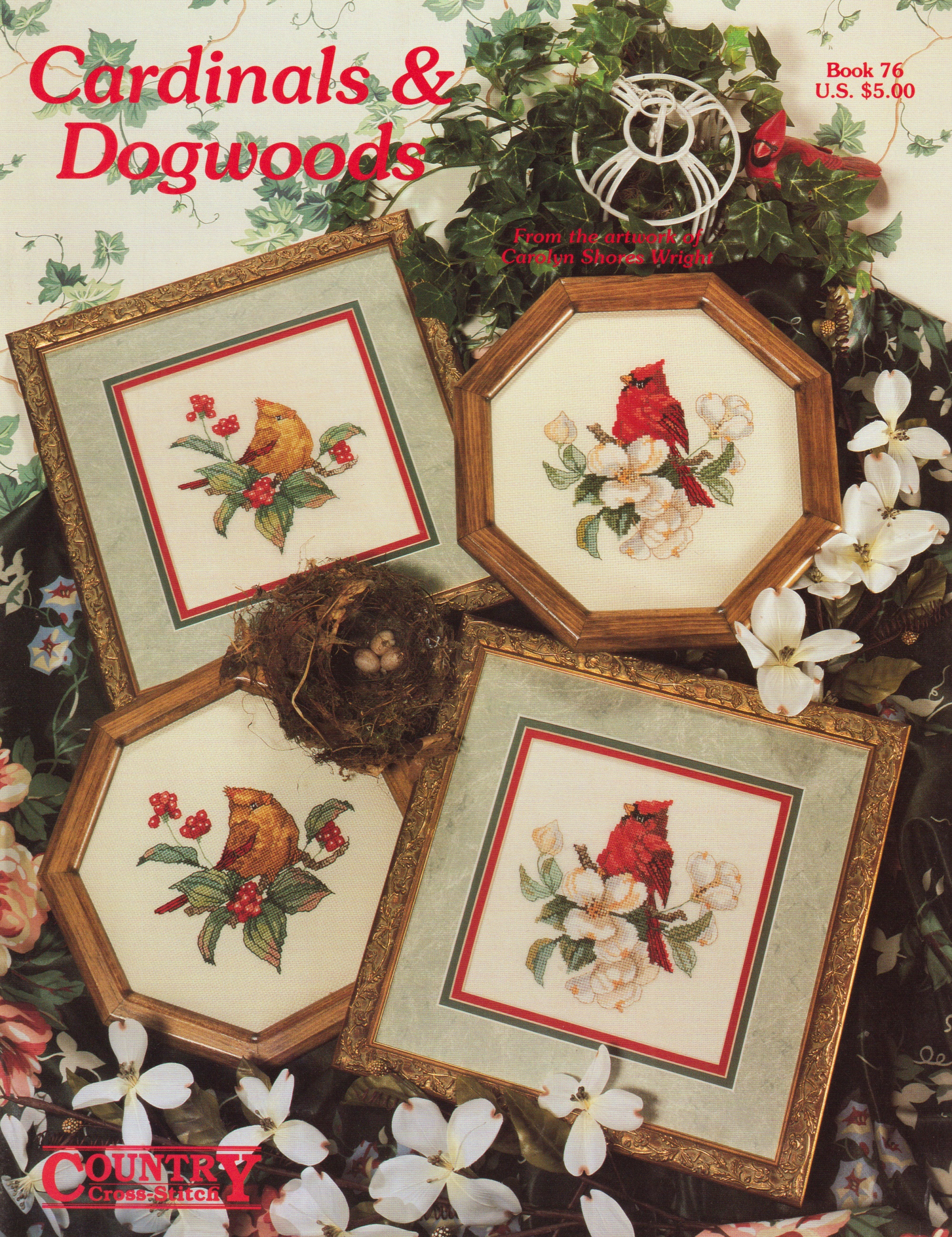 Country Cross Stitch ผังลาย Cardinals & Dogwoods
