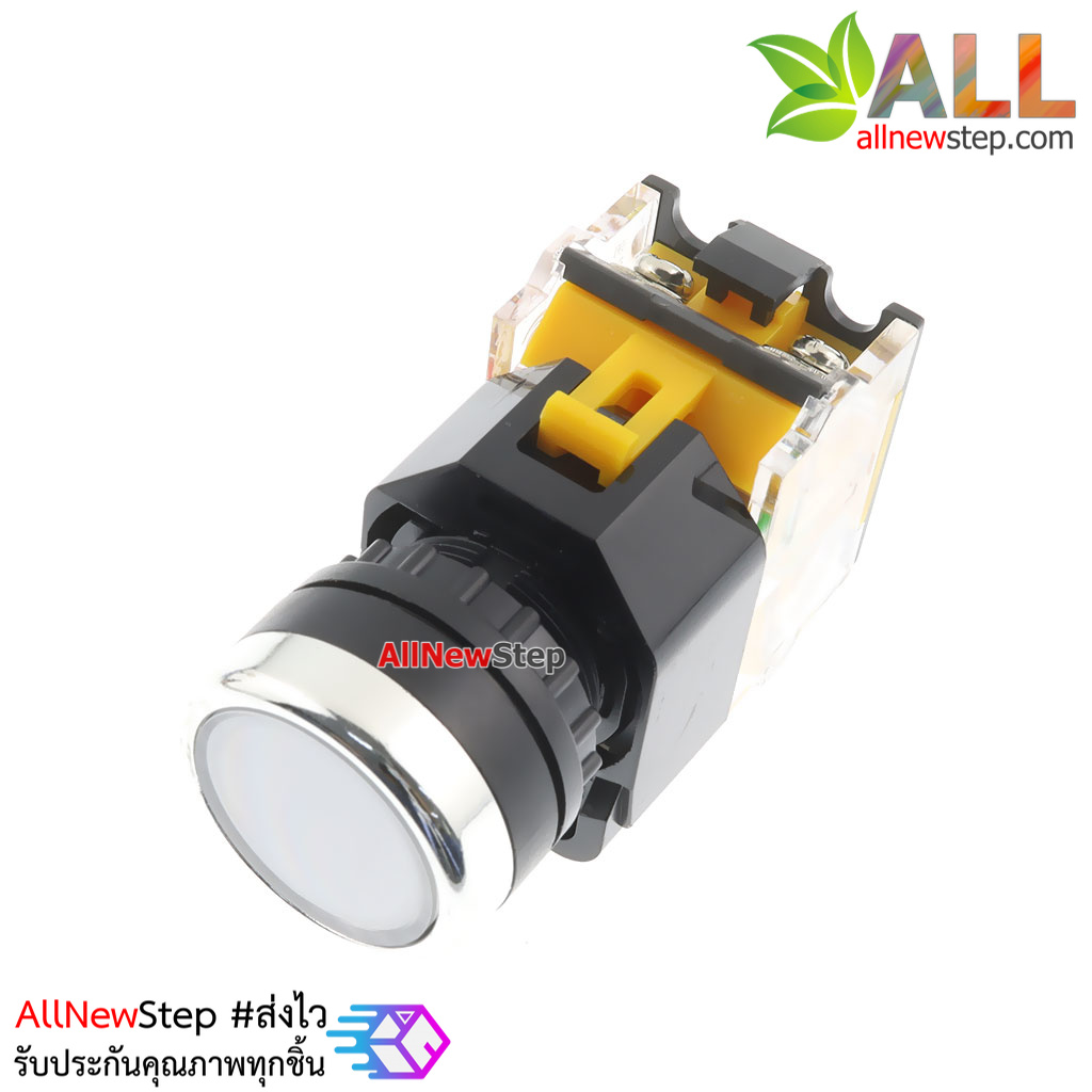 สวิตช์กดติดกดดับ/กดดับกดติด/ล็อกสวิตช์ 220V 10A ปุ่มกดสีขาว