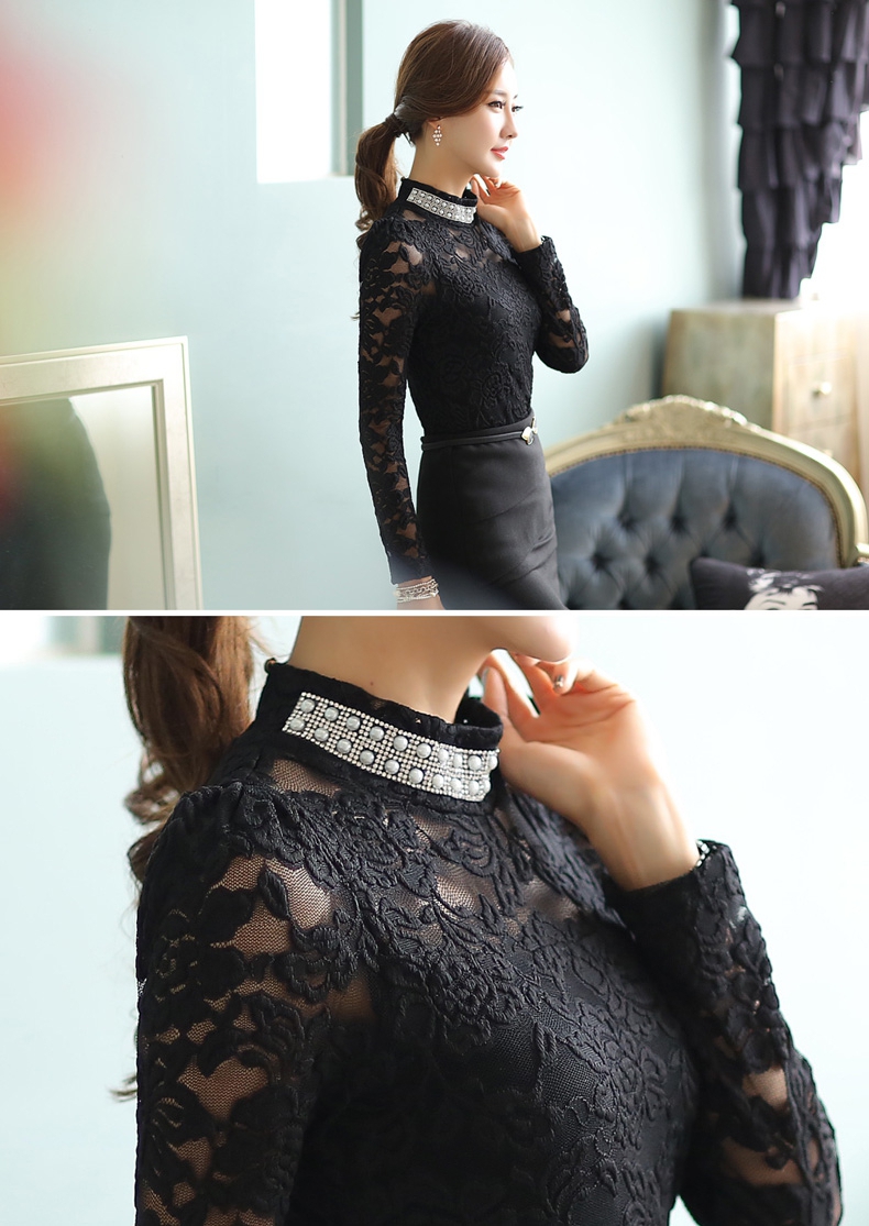 **หมดค่ะ**เสื้อใส่ทำงานผ้าผ้าลูกไม้สีดำสีดำแขนยาว ดีเทลตกแต่งช่วงคอด้วยแถบเพชร ติดเพชรล้อมรอบด้วยมุกเลื่อมสีทอง สวยคุณภาพดีเหมือนแบบค่ะ