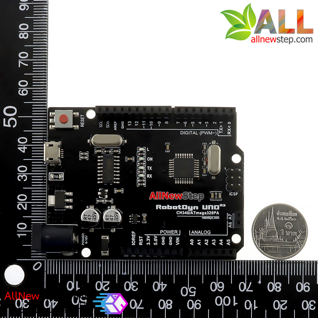 Uno R3 Micro + A6/A7 Pin บอร์ด Uno หัวต่อแบบ Micro USB เพิ่มขา A6 และ A7 (Arduino-Compatible)