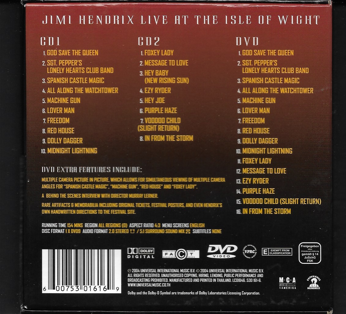 CD,Jimi Hendrix - Blue Wild Angel Live at the Isle of Wight(2CD+1DVD)(Thai)