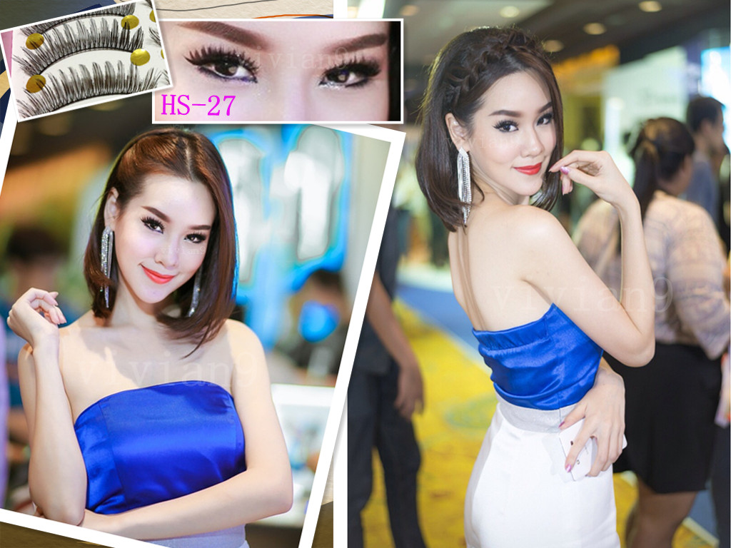 HS-27 ขนตา(ขายปลีก) เเพ็คละ 10 คู่ **ลีอตใหม่สั้นกว่าล๊อตเก่า