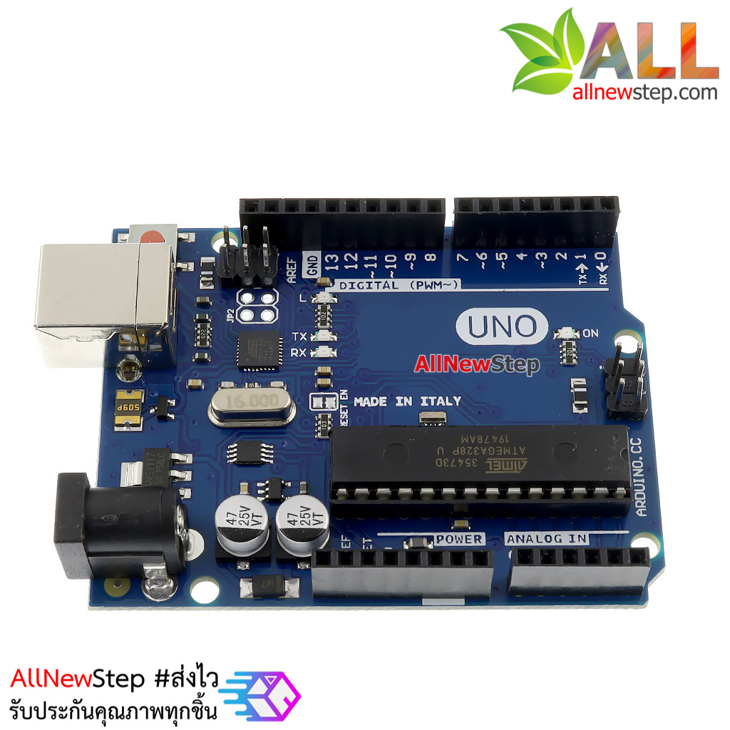 UNO R3 พร้อมสาย USB บอร์ดทดลอง Arduino รุ่น Uno R3