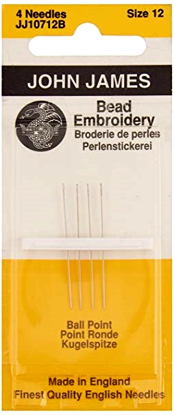 John James Ball Point Bead Embroidery Needles เข็มปักลูกปัด เบอร์ 12 (แพ็ค 4 อัน)