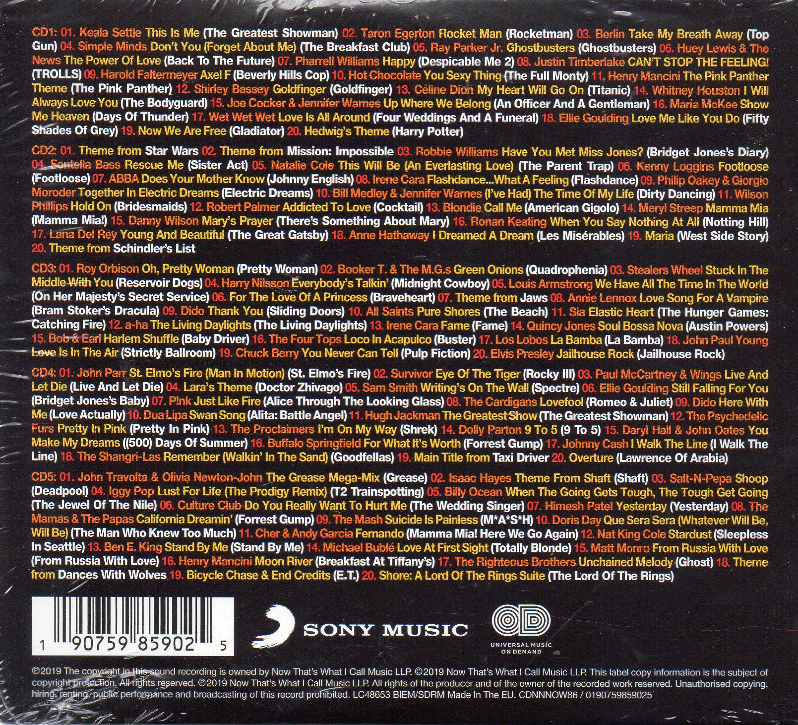 CD,Now 100 Hits Movies (5CD)(Various Artists)(EU)