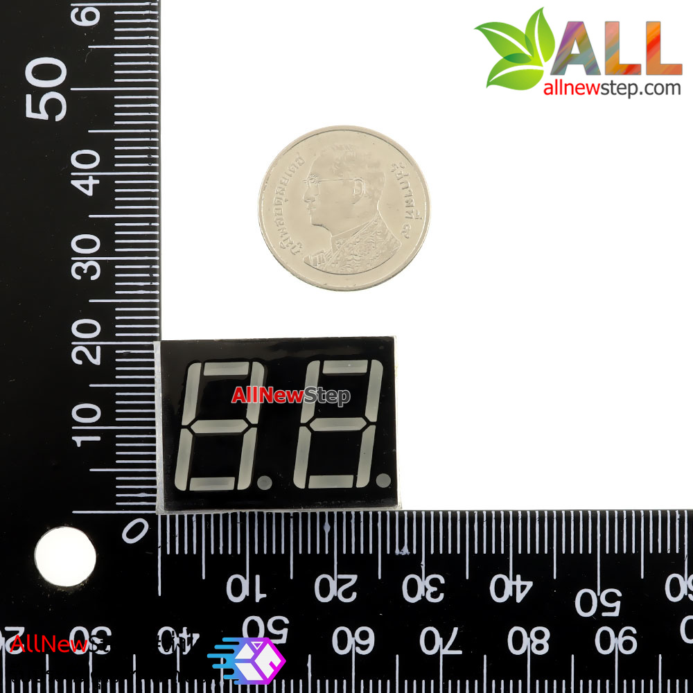 7 Segment 0.56 นิ้ว Common Cathode 2 digit Red ไฟ 7 segment 0.56 2 หลัก สีแดงแบบไฟลบร่วม 5261AH