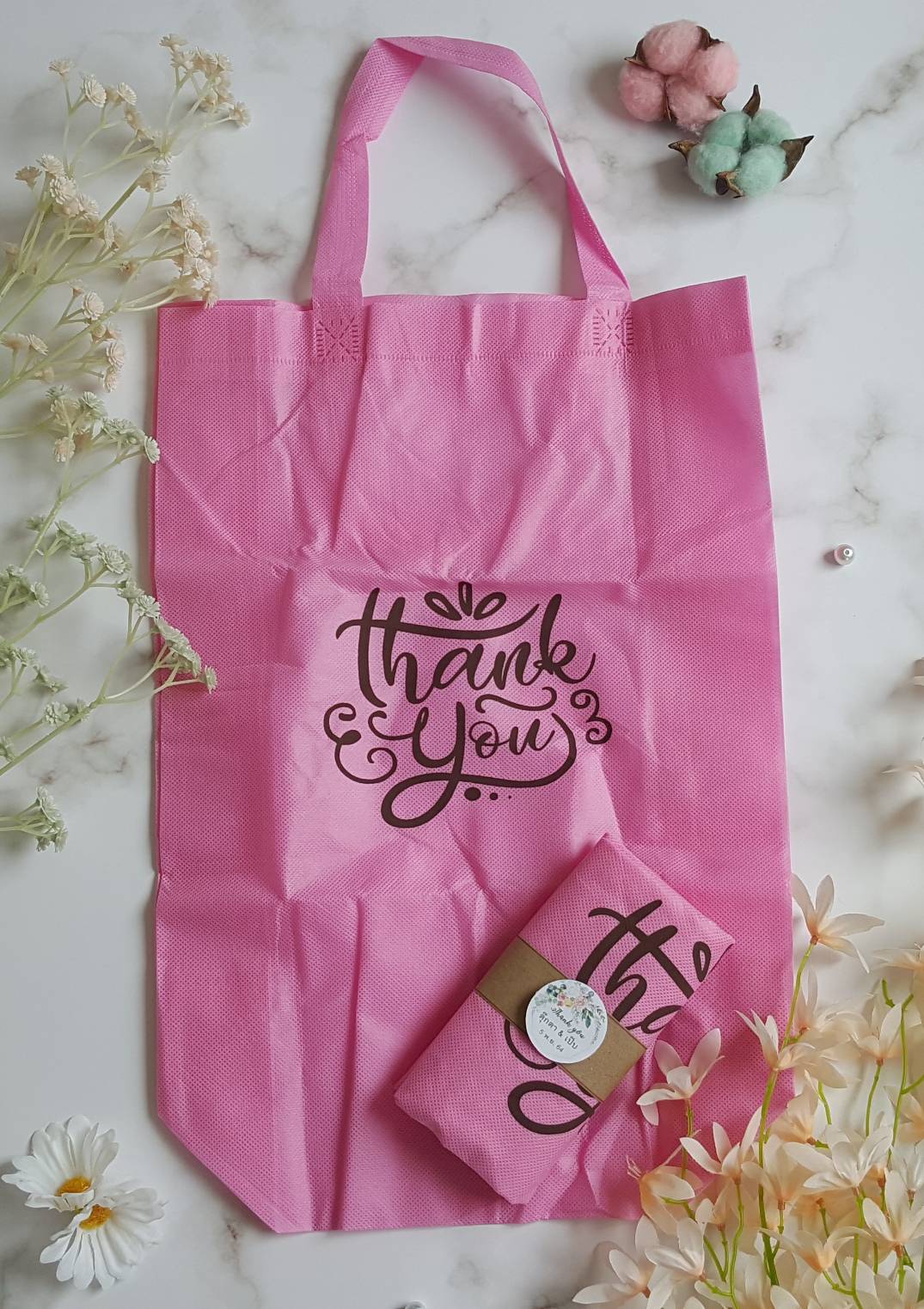 ถุงผ้าสปันบอล Thank you