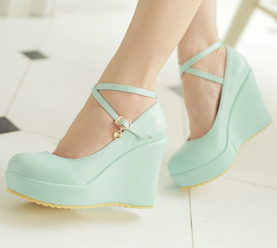 รองเท้าส้นเตารีดสายคาดหน้า ไซต์ 34-43 สีดำ/ครีม/เขียว/ฟ้า/น้ำตาล