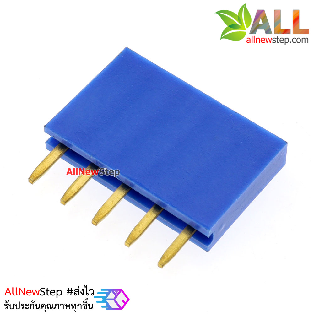 Pin header Female Header Single Row 2.54mm 5p Pin1x5 สีน้ำเงิน