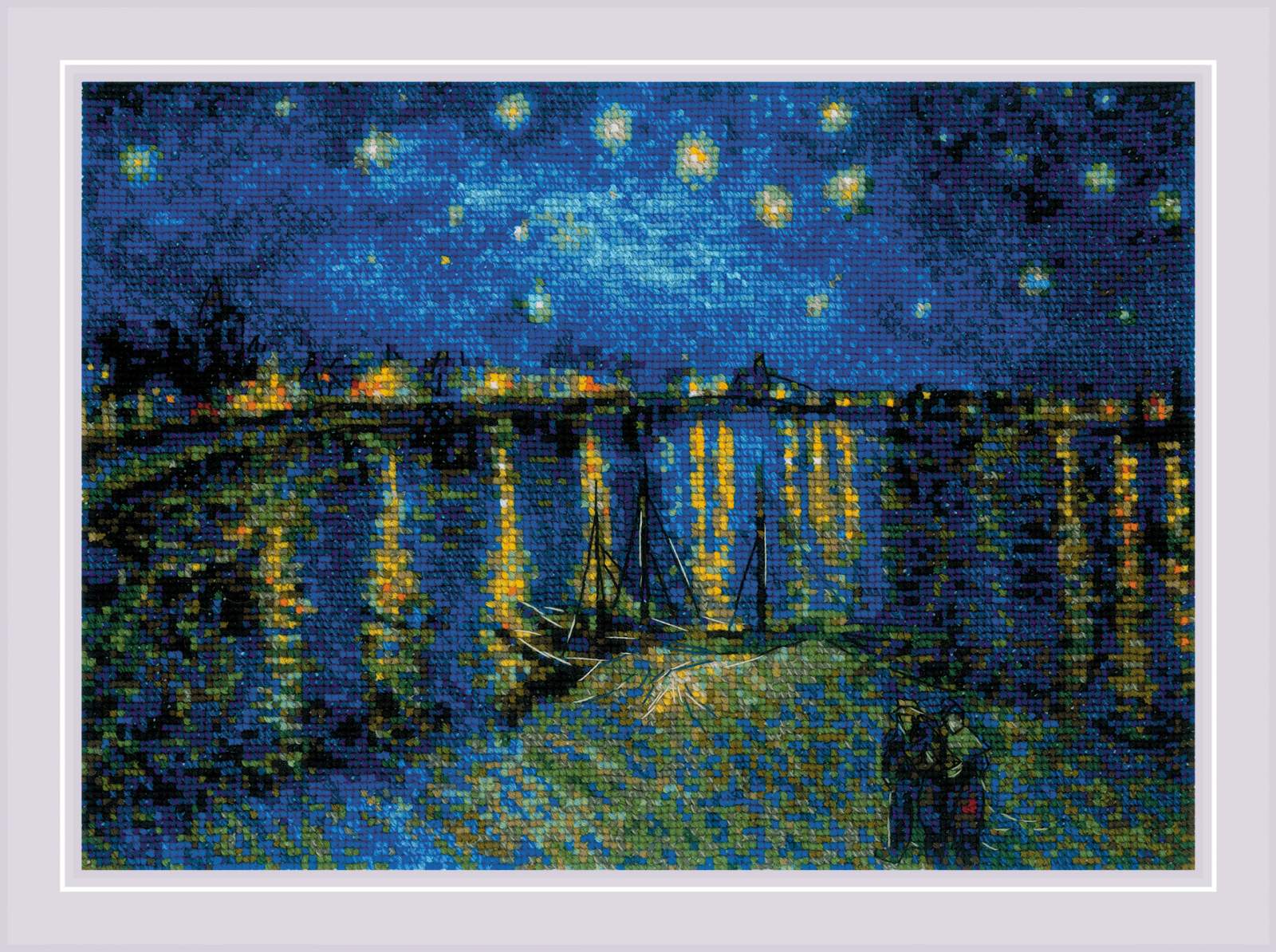 Riolis ชุดปักครอสติช Starry Night Over the Rhone after Van Gogh's Painting