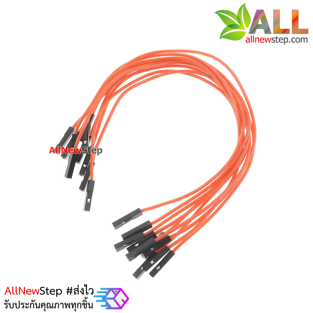 สายไฟจัมเปอร์ 20cm สาย jumper 20 cm จำนวน 10 เส้น เมีย-เมีย สีแดง