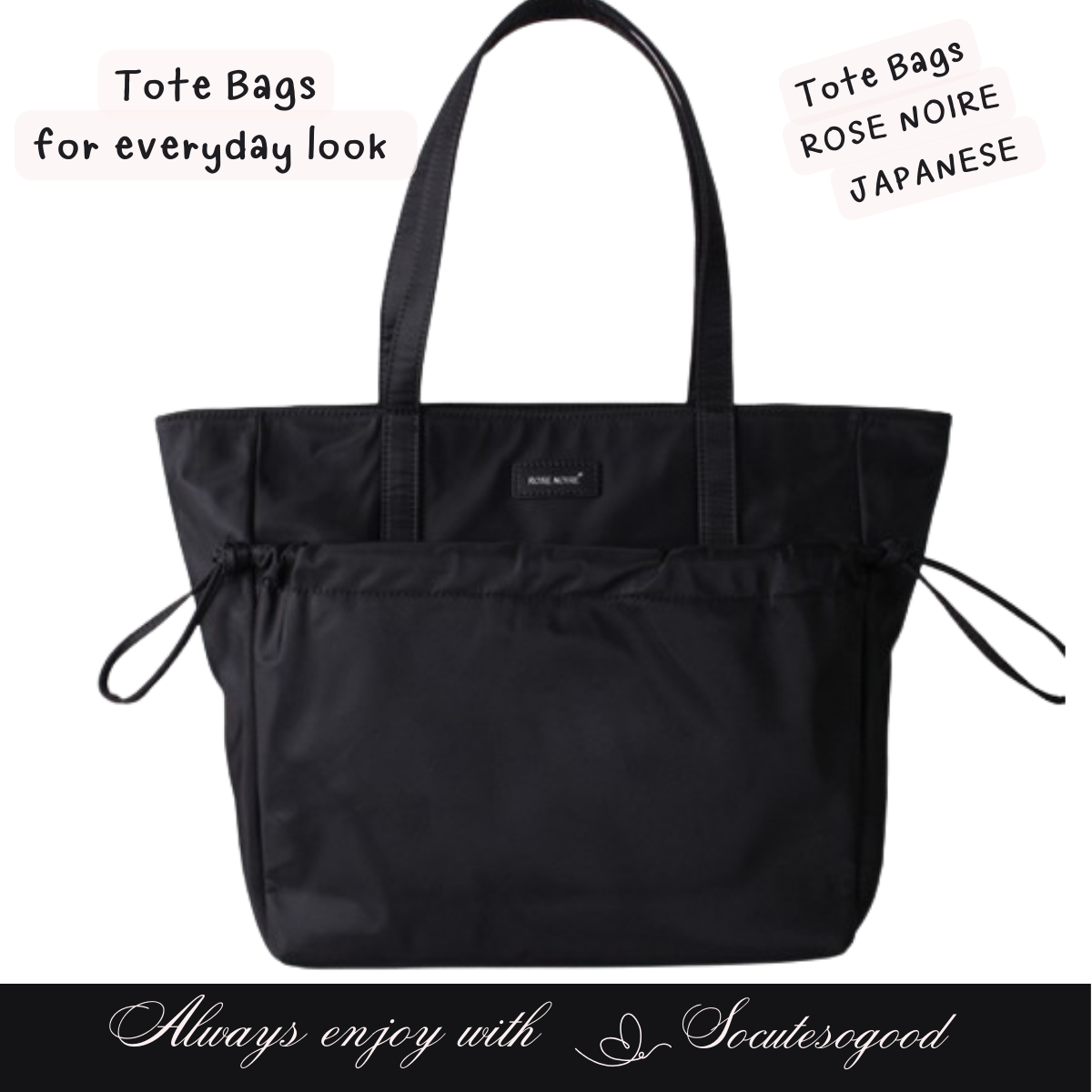 Rose Noire Tote bags for everyday look กระเป๋าดูเรียบหรูมีสไตล์ สะพายได้ทุกลุคทุกวัน น้ำหนักเบ๊าเบา สำเนา