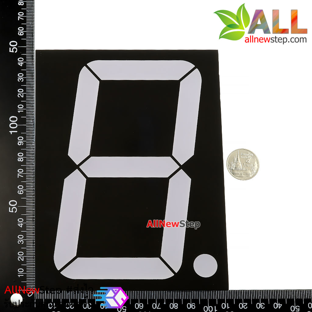 7 segment 5 นิ้ว ตัวเลข 7 segment ขนาด 5 นิ้ว 1 หลักแบบไฟลบร่วม 50101AS สีแดง