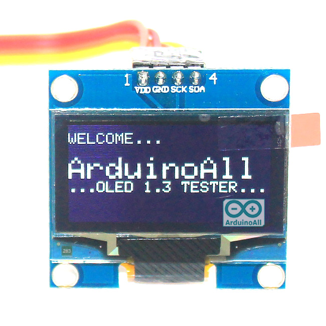 จอแสดงผล OLED สีขาว 128x64 แบบ I2C ขนาด 1.3 นิ้ว สีขาว OLED Display I2C Module 1.3 นิ้ว for Arduino