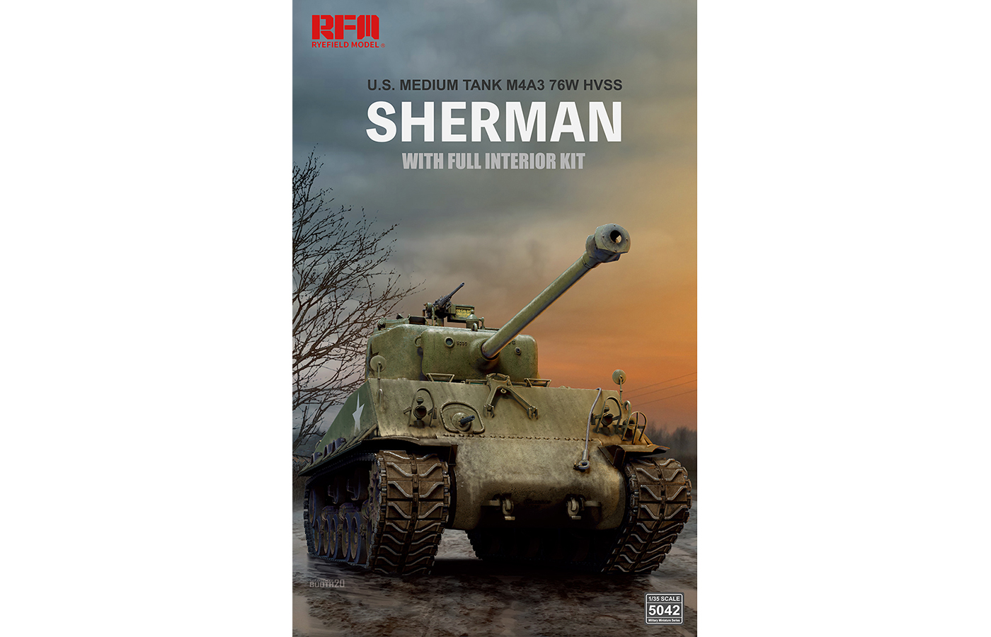 1/35 M4A3E8 SHERMAN w/Full Interior&Workable Track Links