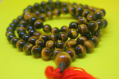 สร้อยประคำหินไทเกอร์อาย ( Tiger Eye Mala Necklace)