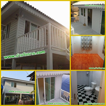 บ้านขนาด 4*6 เมตร ระเบียง 2*6+1*3 เมตร ยกสูง 2 เมตร (1 ห้องนอน 1 ห้องน้ำ 1 ห้องนั่งเล่น)