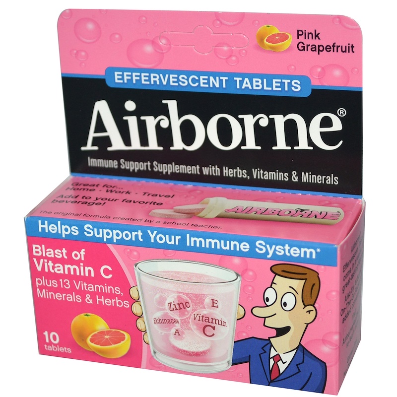 AirBorne, Blast of Vitamin C 10Tablets วิตามินซีเม็ดฟู่ จาก USA ทานป้องกันหวัดเสริมภูมิคุ้มกันทันที
